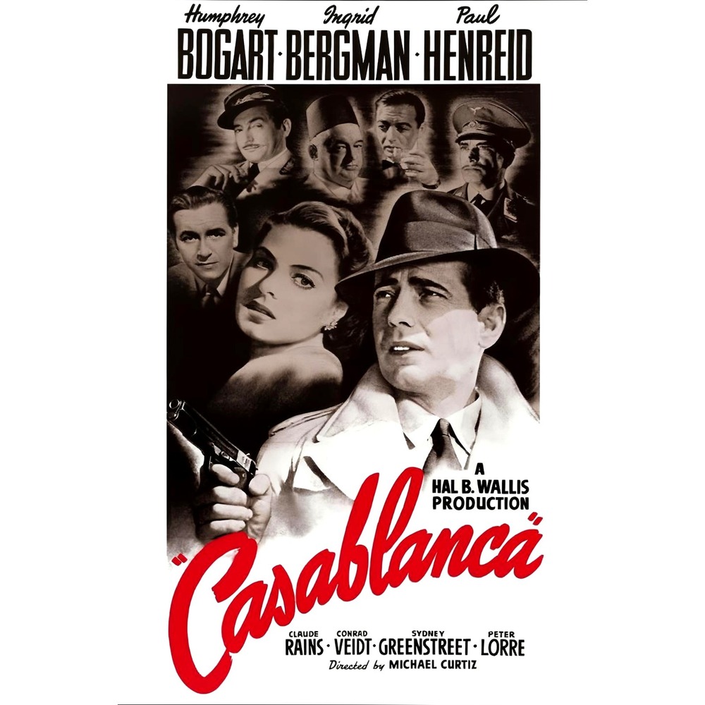 CASABLANCA - 1942 - 12" x 18" Vintage Movie Poster Hal B. Wallis Prod.| Unframed